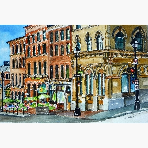 At the corner of Prince and Hollis streets , Halifax $30.00 ( 8 x 10 inches in size)